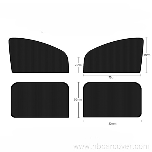 Adjustable size magnet static cling vinyl car sunshade